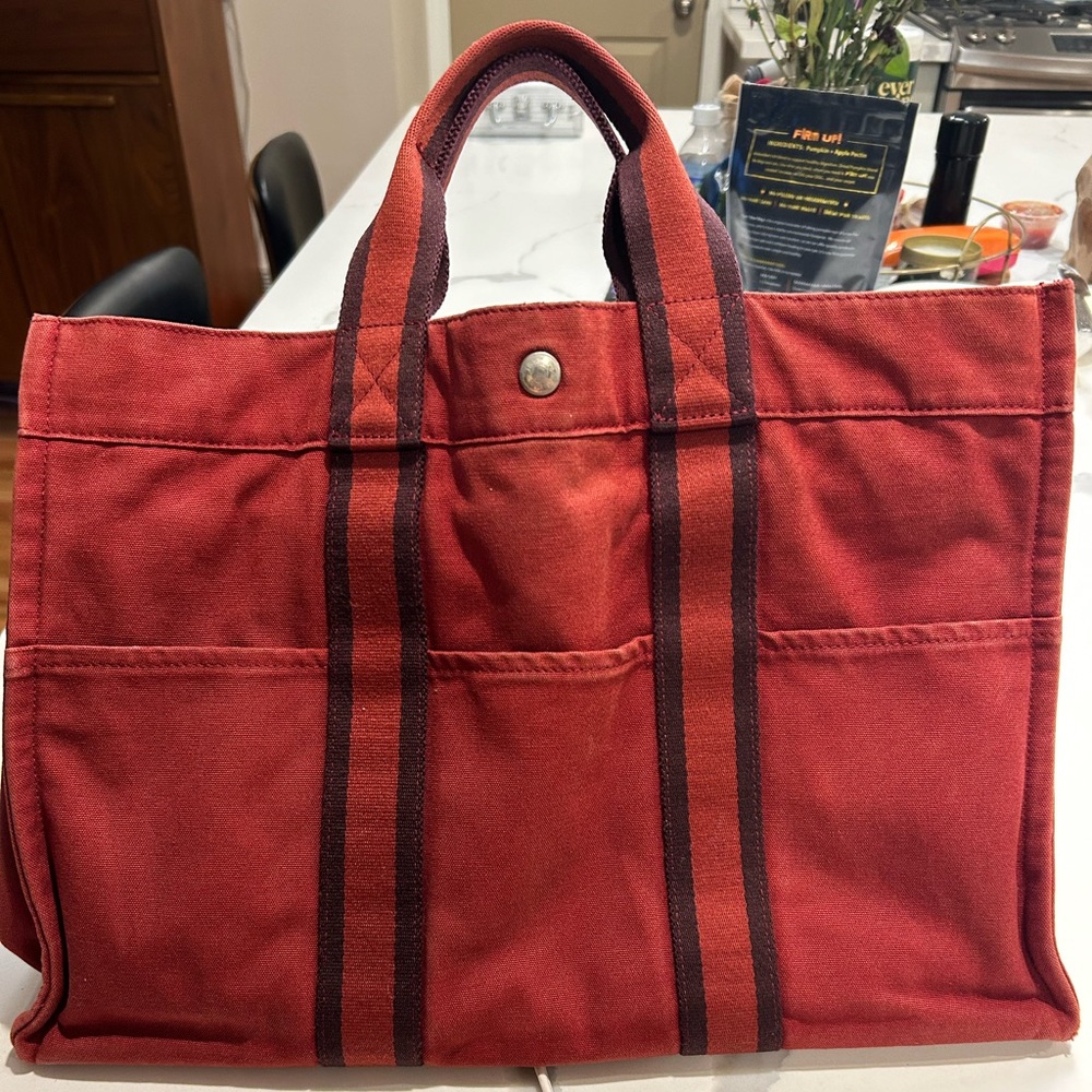 Hermes Fourre Tout MM Canvas Tote